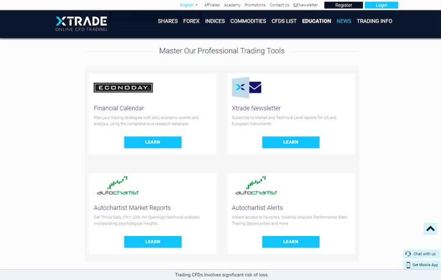 xtrade professional trading tools